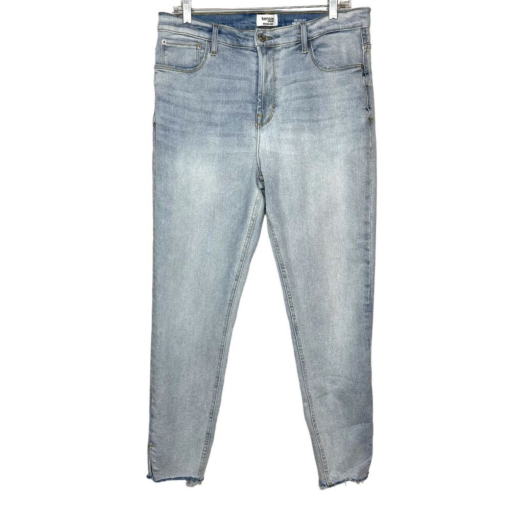 Kensie Size 14 Jeans High Rise Kelsey Skinny Light Wash Ankle Cropped